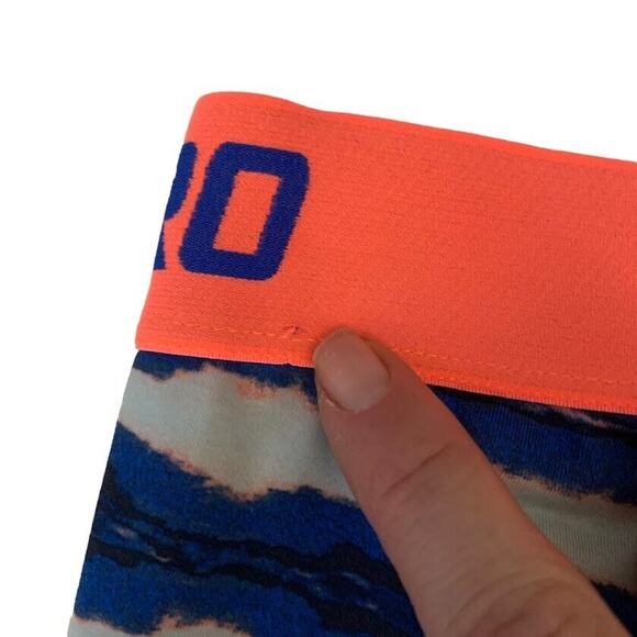 Nike Capri Crop Pro Fit Striped Athletic Leggings Womens Small Black Blue Active - Picture 10 of 12